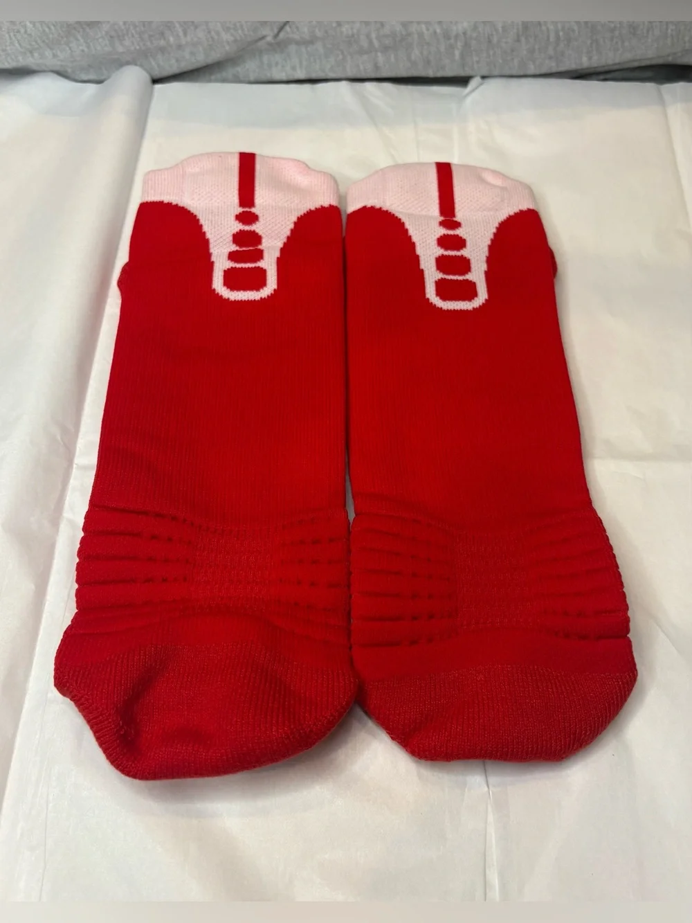 Nike Elite Vapor Crew Football Socks - Red/White XXLarge Cushioned